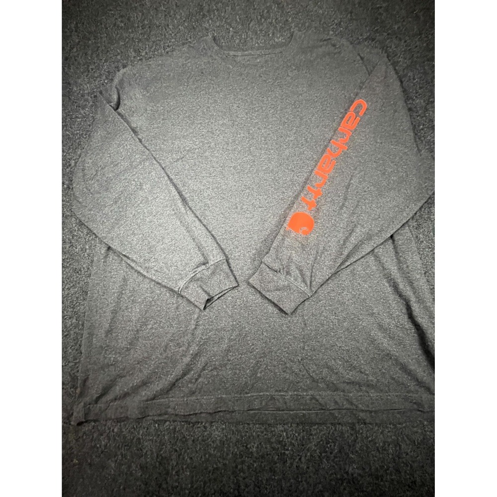 Carhartt Workwear Shirt Men's 2XL Gray Original Fit Long Sleeve Logo Crew Neck
